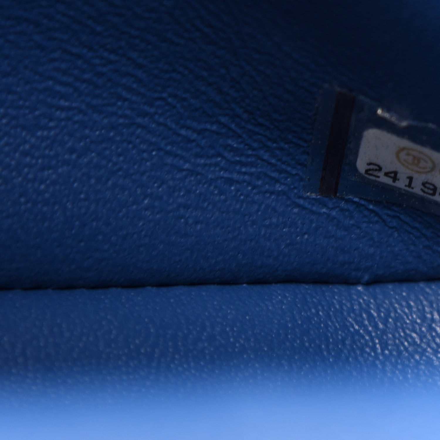 Chanel Caviar Chevron Quilted Mini Rectangular Flap Blue 7 of 11