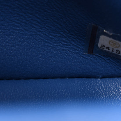 Chanel Caviar Chevron Quilted Mini Rectangular Flap Blue 7 of 11