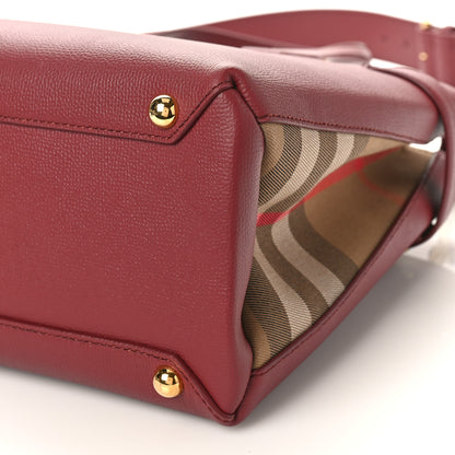 Burberry Derby Calfskin House Check Medium Banner Tote Crimson 8 of 8