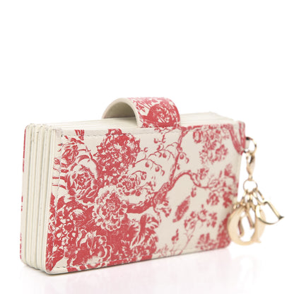Christian Dior Calfskin Floral Print Lady Dior Gusseted Card Holder Latte Multicolor 3 of 7