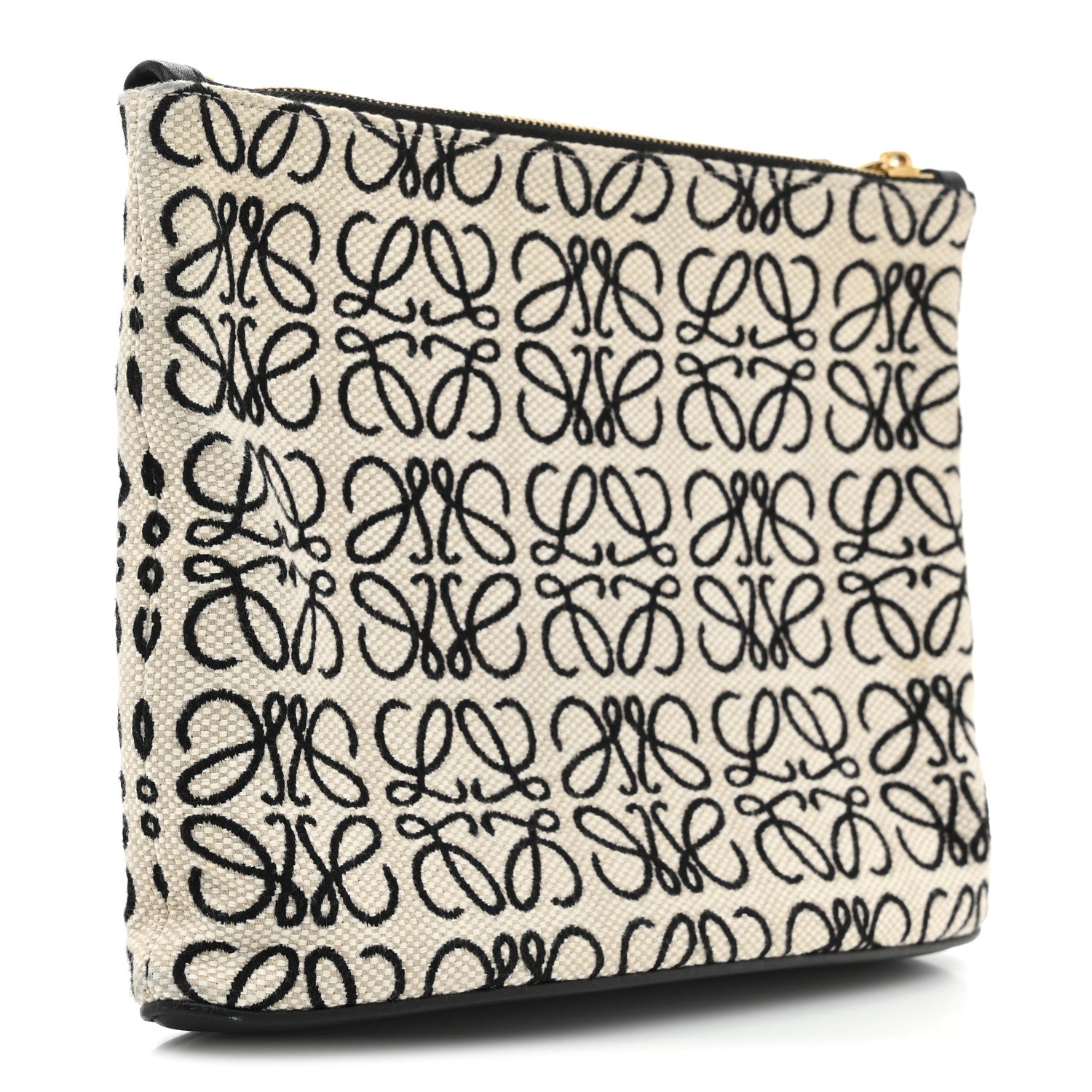 Loewe Jacquard Anagram Calfskin Pouch Ecru Black 3 of 7