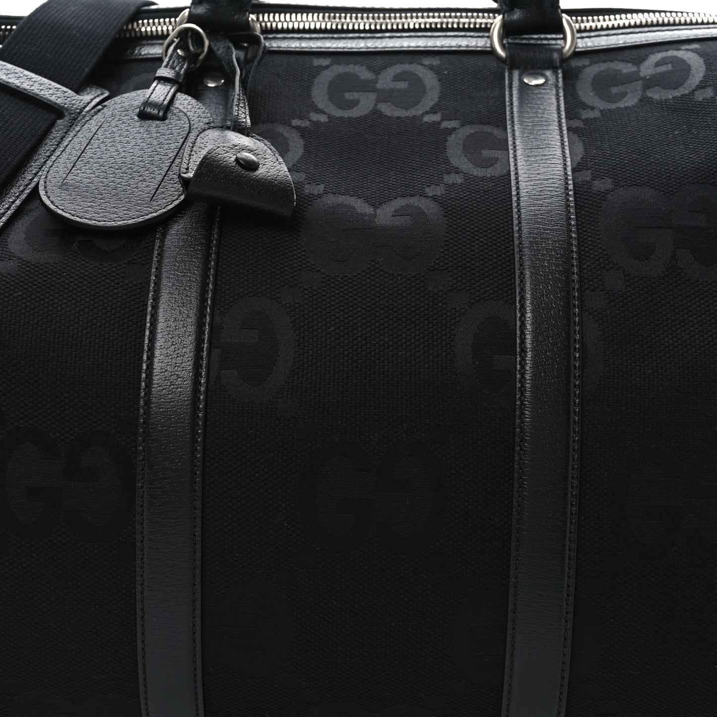 Monogram Jumbo GG Textured Dollar Calfskin Large Duffle Bag Black