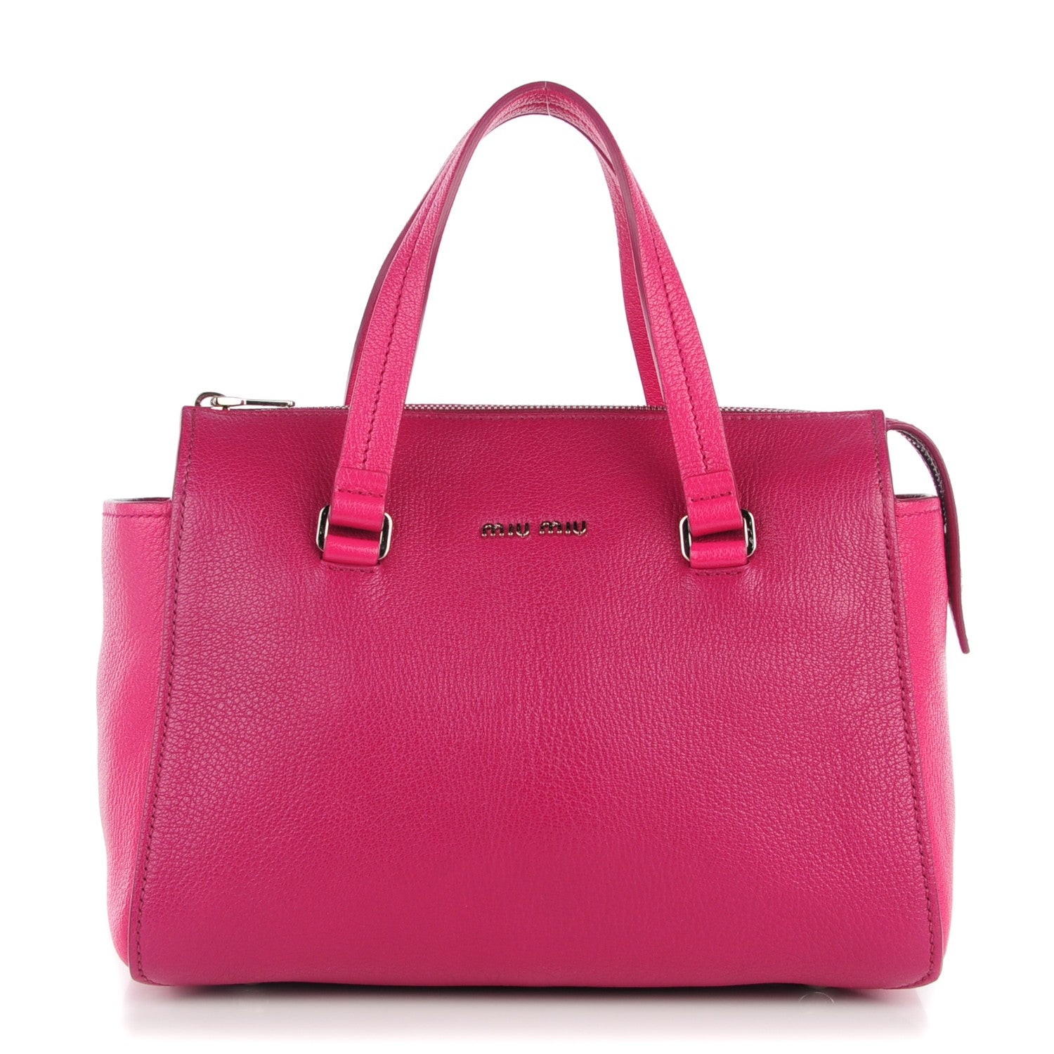 Miu Miu Goatskin Madras Tote Peonia Ametista 1 of 8