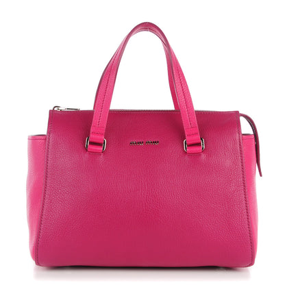 Miu Miu Goatskin Madras Tote Peonia Ametista 1 of 8