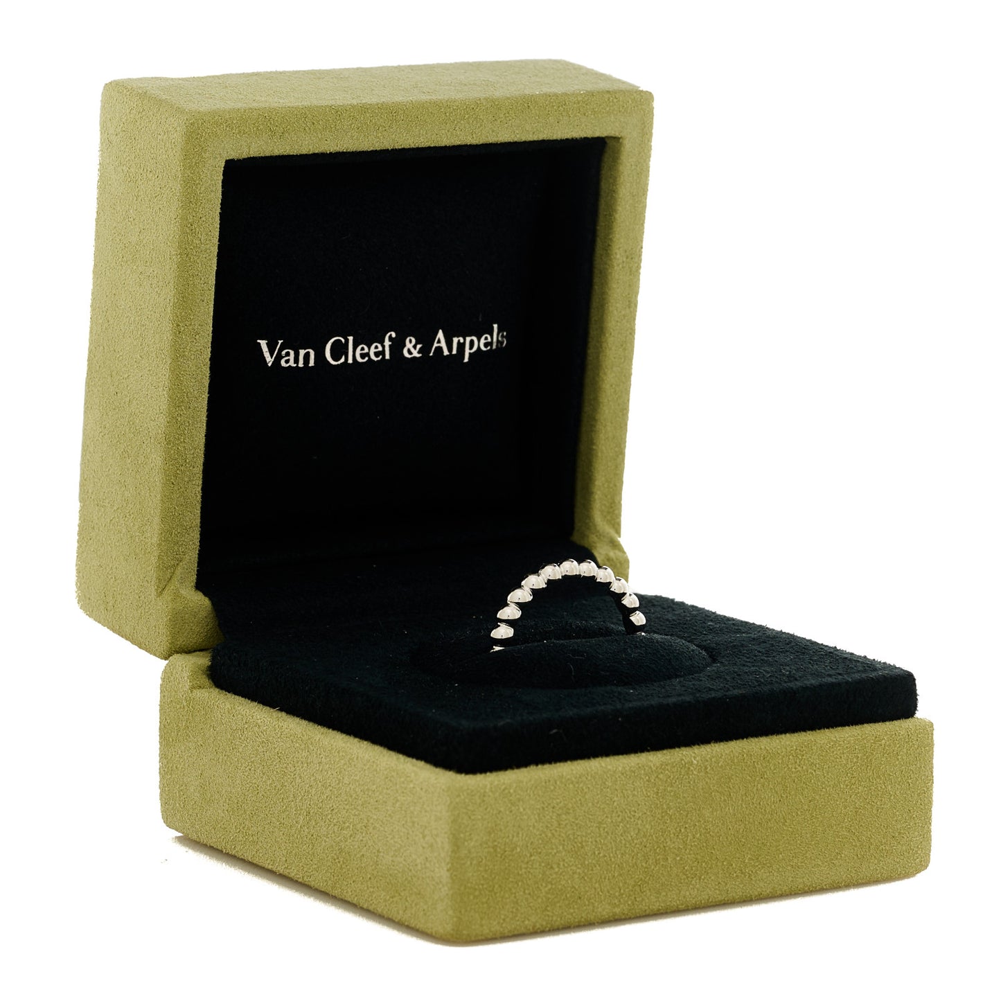 18K White Gold Medium Perlee Ring 53 6.5