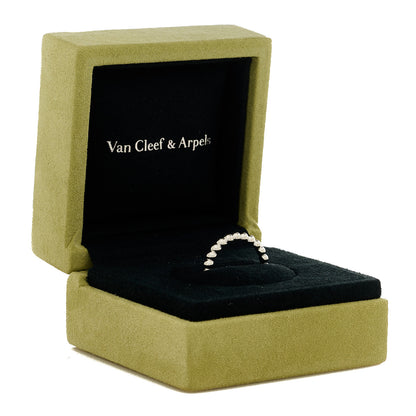 Van Cleef & Arpels 18K White Gold Medium Perlee Ring 53 6.5 6 of 6