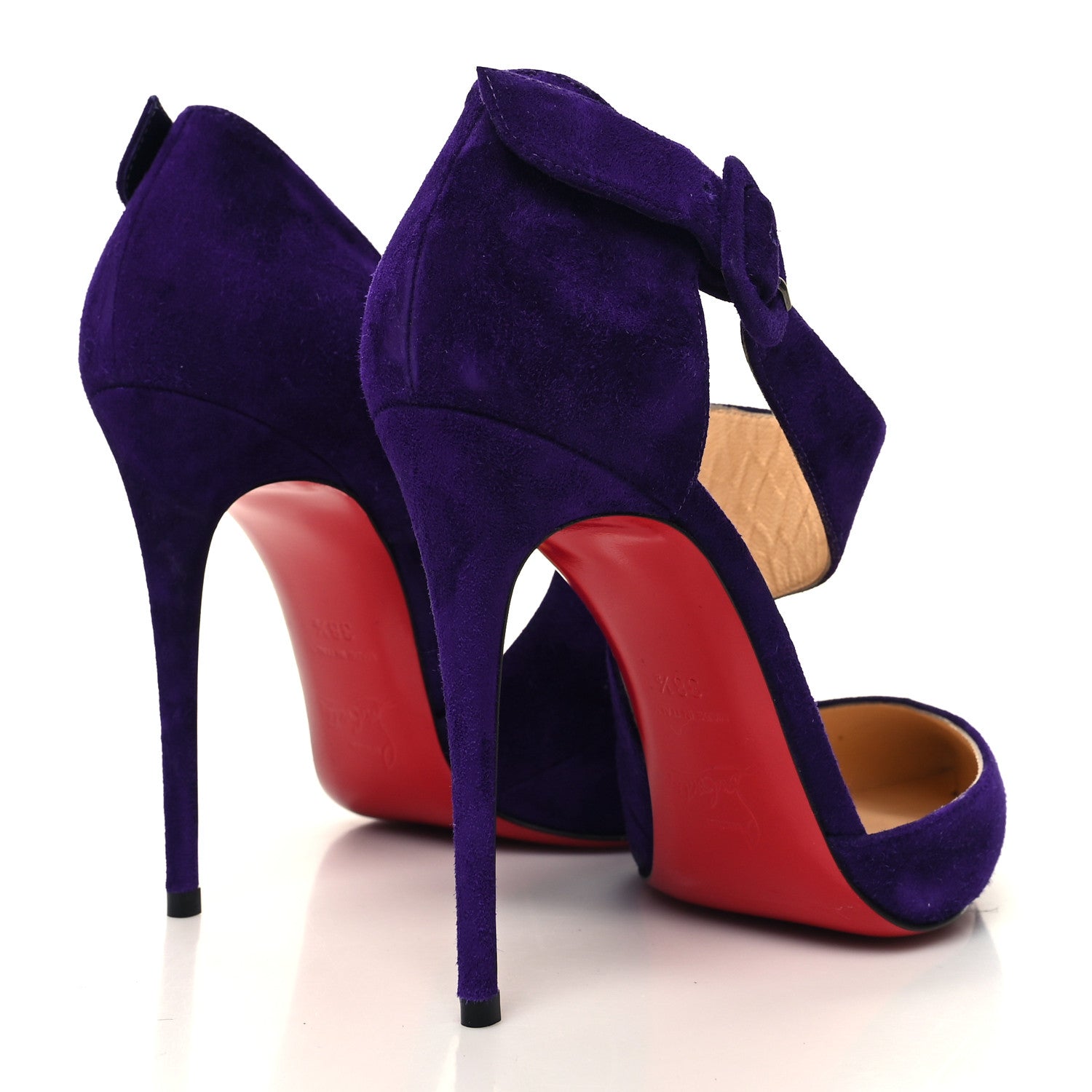 Christian Louboutin Veau Velours Sharpeta 120 Asymmetric Pumps 38.5 Etincelle 4 of 7