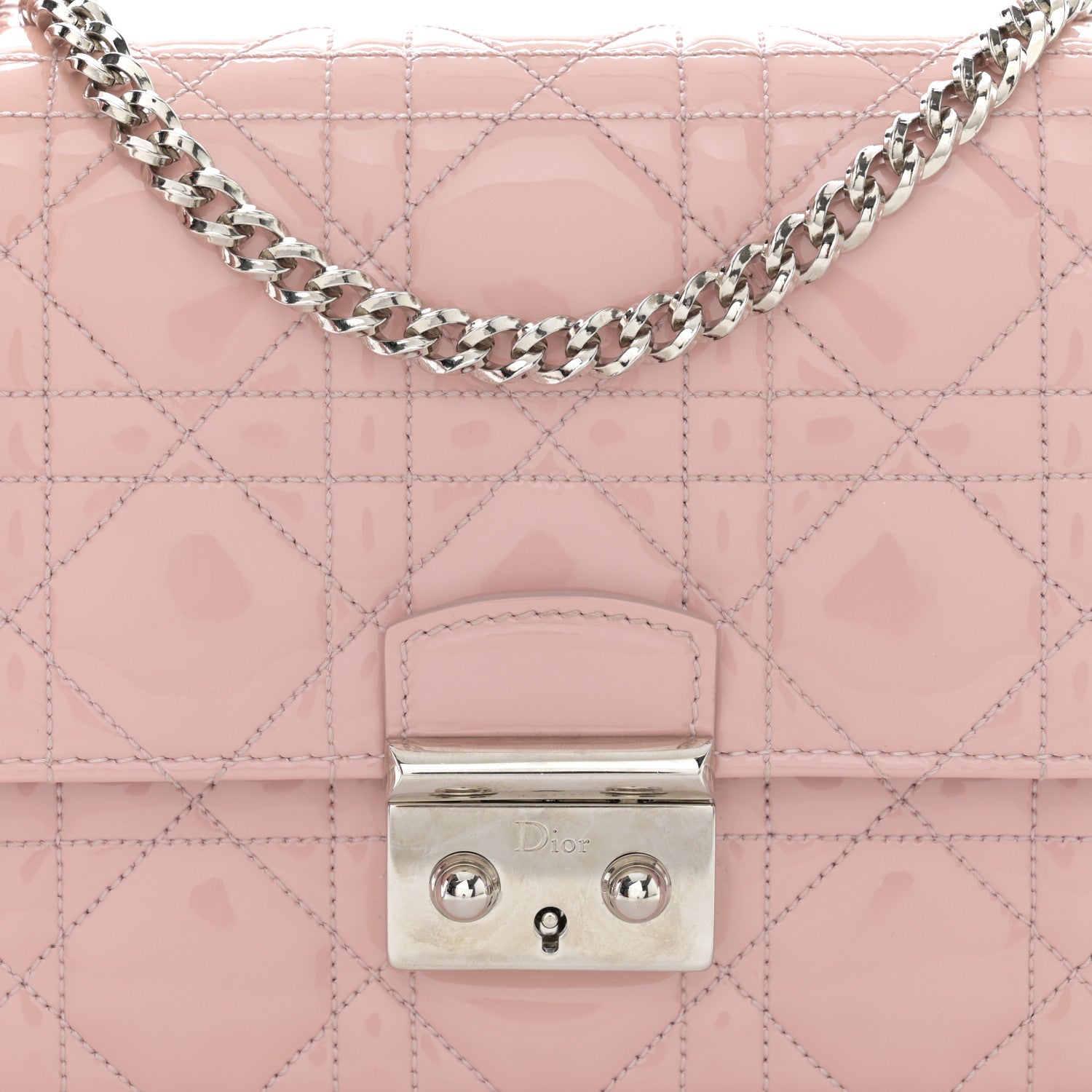 Christian Dior Patent Cannage Miss Dior Promenade Pouch Pink 8 of 10