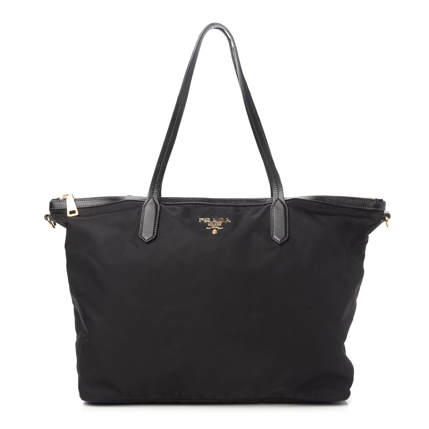 Prada Tessuto Nylon Saffiano Shopping Tote Black 1 of 15