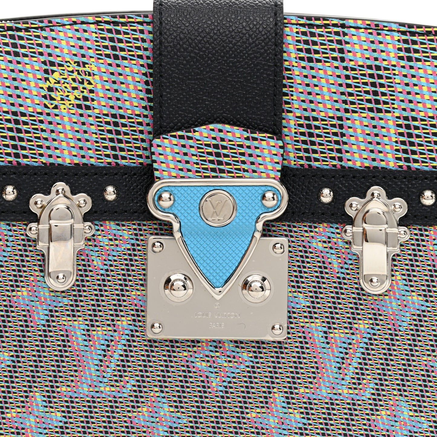 Calfskin Monogram LV Pop Trunk Clutch Blue