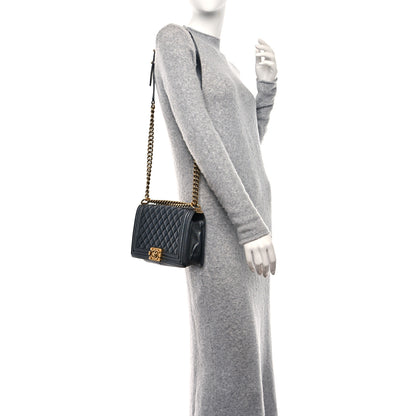 Chanel Metallic Calfskin Quilted Medium Boy Flap Grey 2 of 10