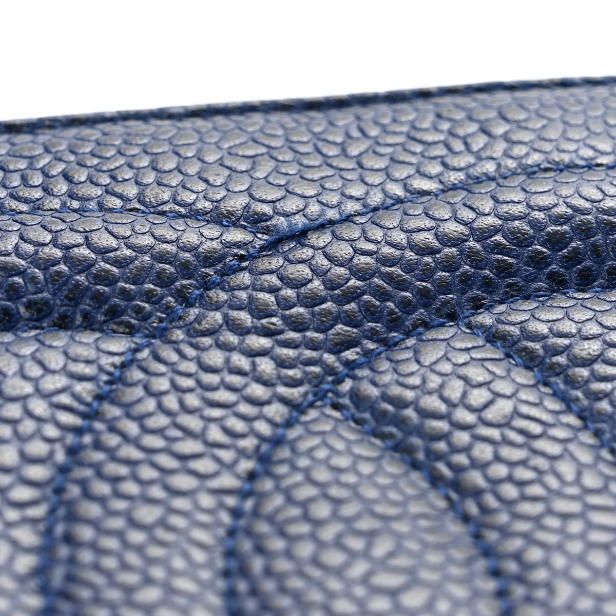 Chanel Caviar Timeless CC Cosmetic Pouch Blue 11 of 11