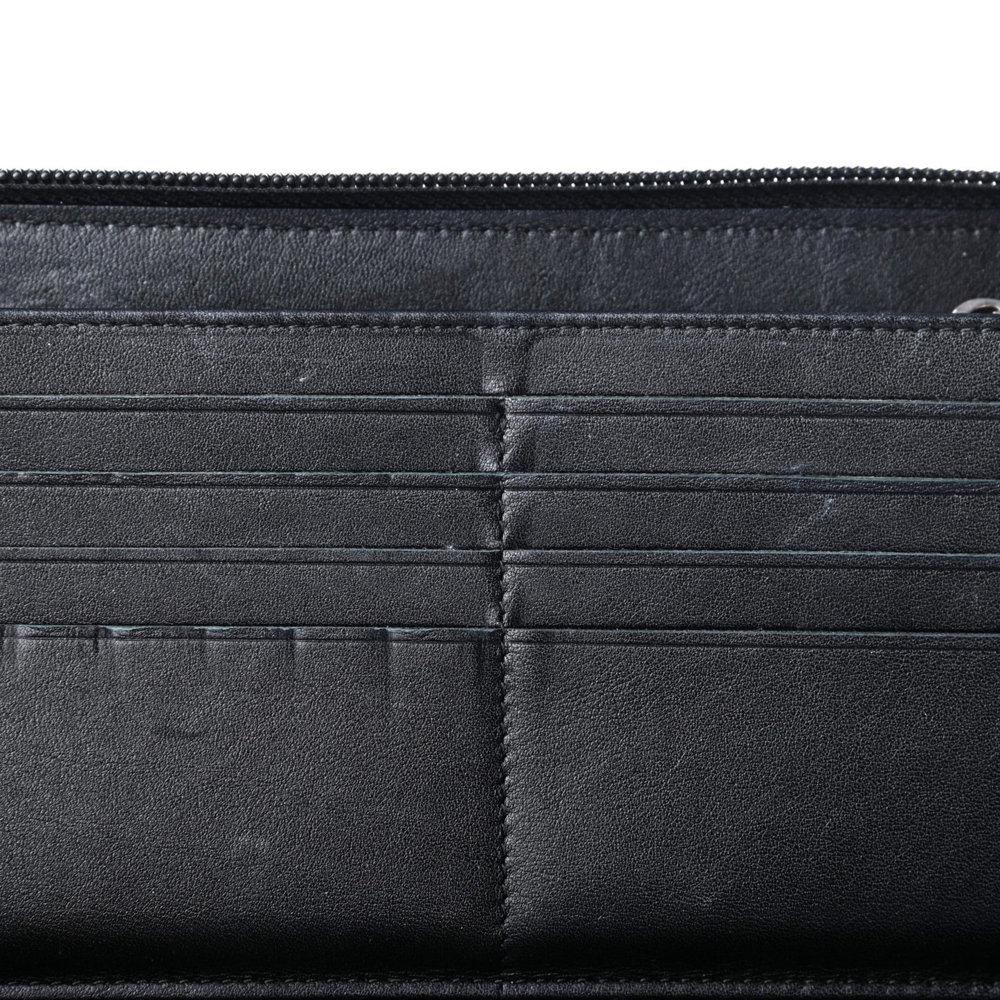 Caviar Large Timeless CC Zip Around Organizer Wallet Black