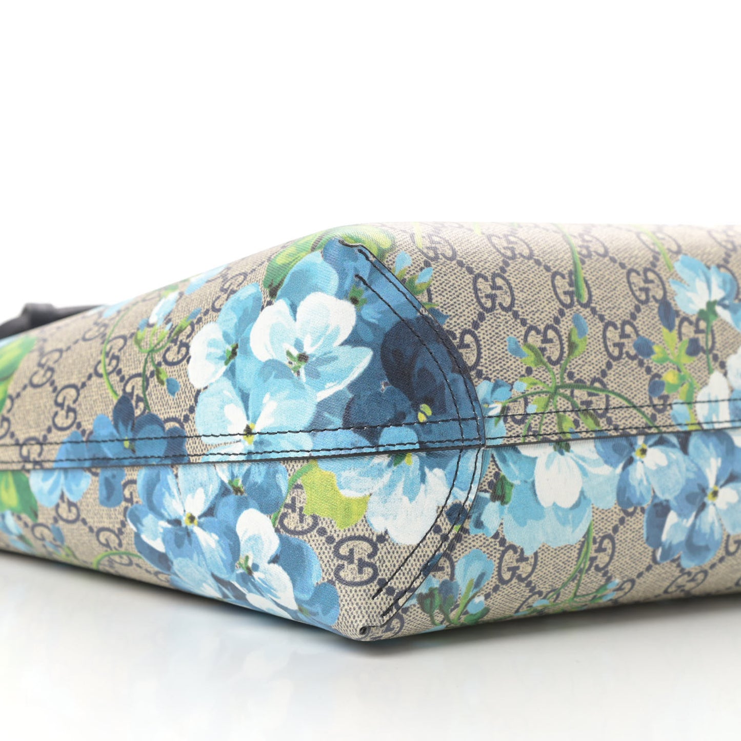 GG Supreme Monogram Blooms Small Reversible Tote Beige Blue Navy