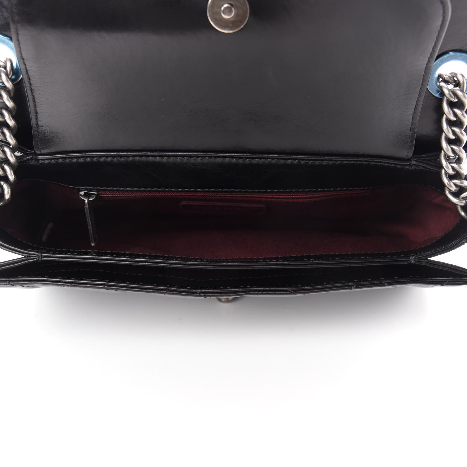 Chanel Glazed Calfskin Quilted Medium Perfect Edge Flap Black 6 of 12