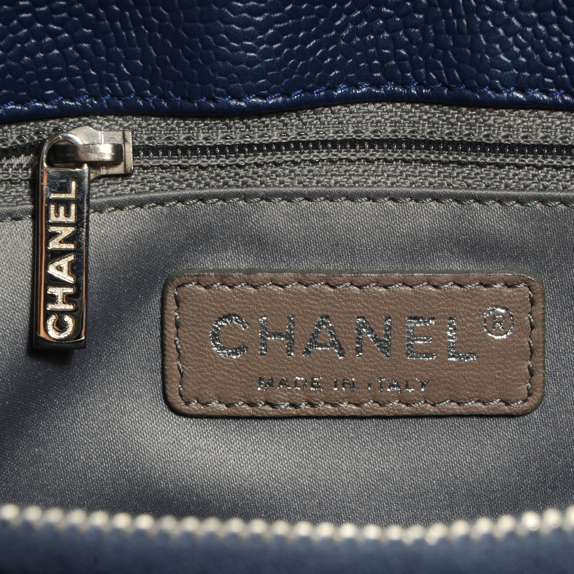 Chanel Caviar Grand Shopping Tote GST Navy 6 of 7