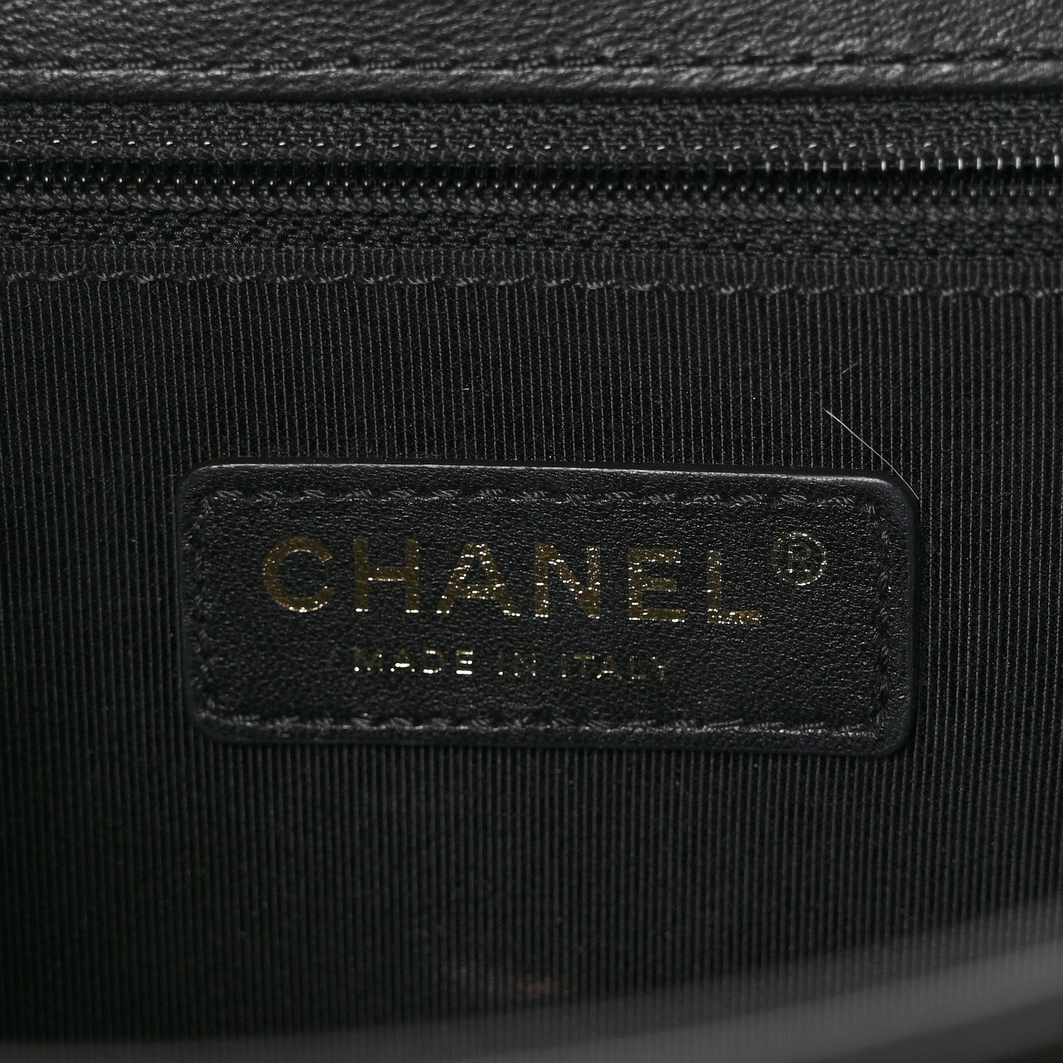 Chanel Lambskin Quilted Crest Embellished New Medium Boy Flap Black White Blue 6 of 11