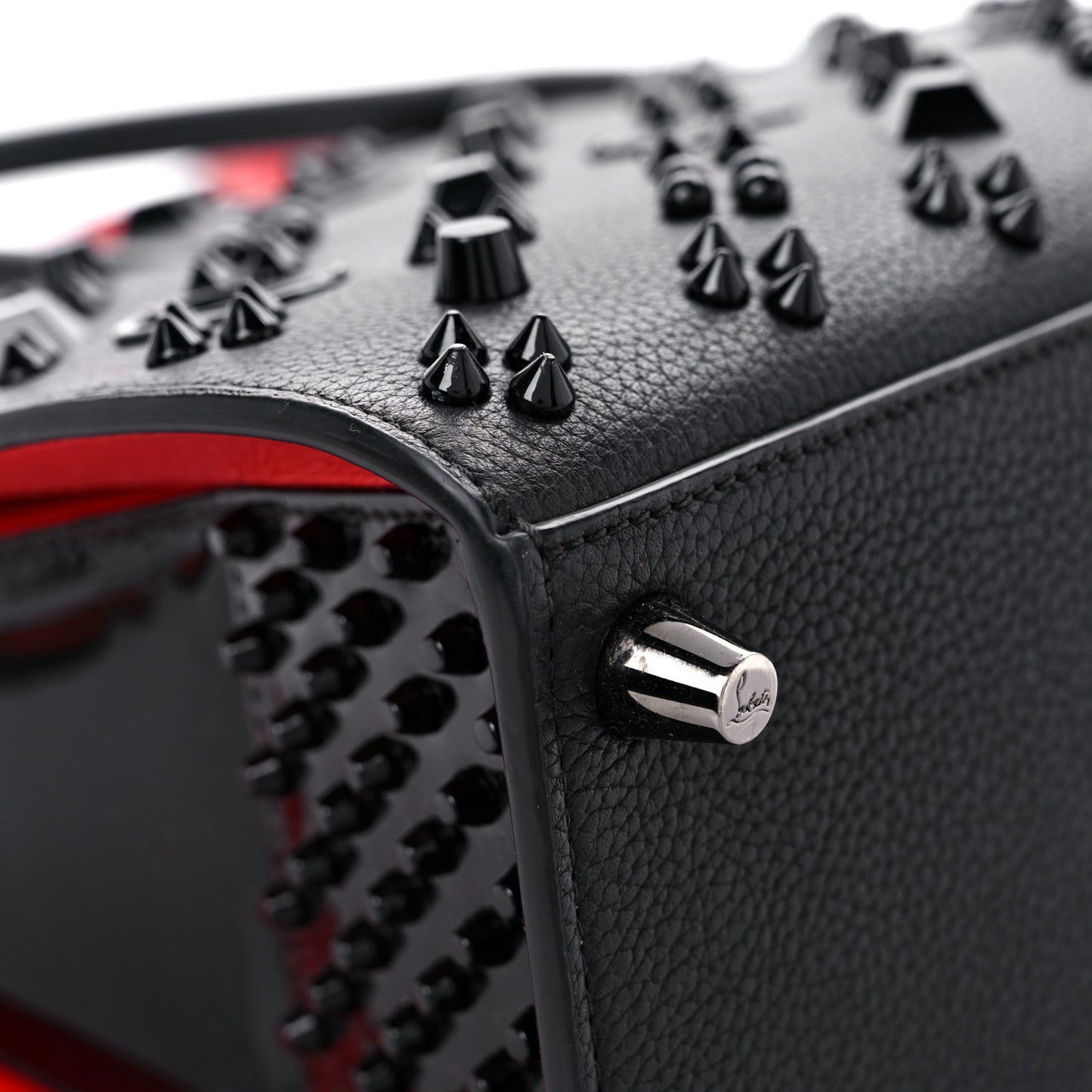 Calfskin Spikes Loubinthesky Medium Paloma Black