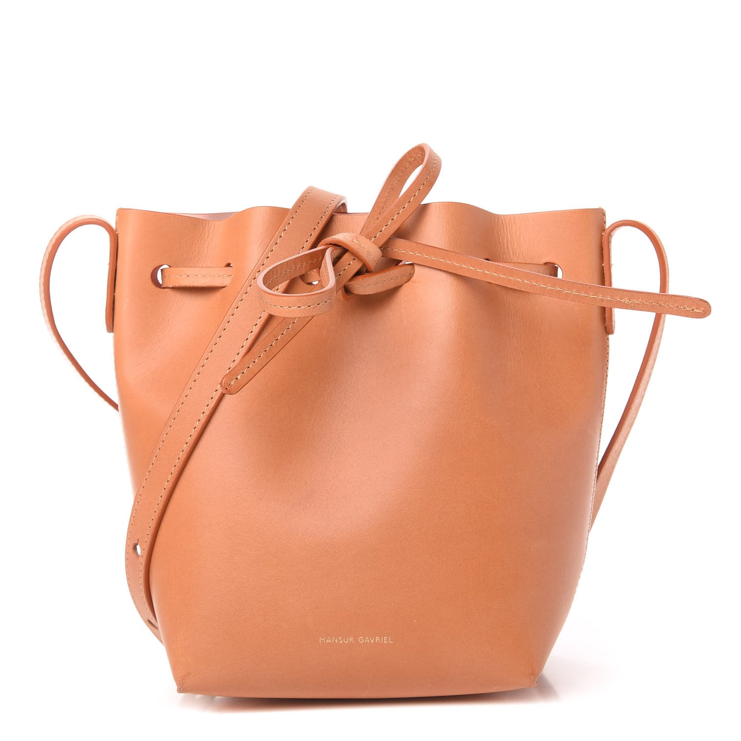Calfskin Mini Bucket Bag Cammello Rosa