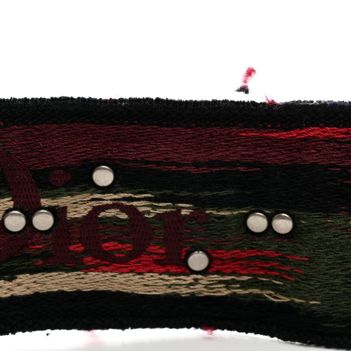 Canvas Embroidered Studded Bohemian Shoulder Strap Red