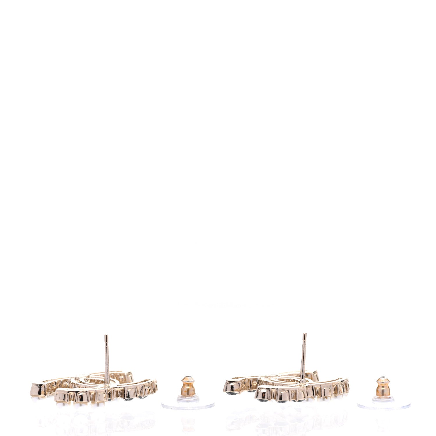 Chanel Resin Pearl CC Dazzling Domino Earrings Gold Black 4 of 5