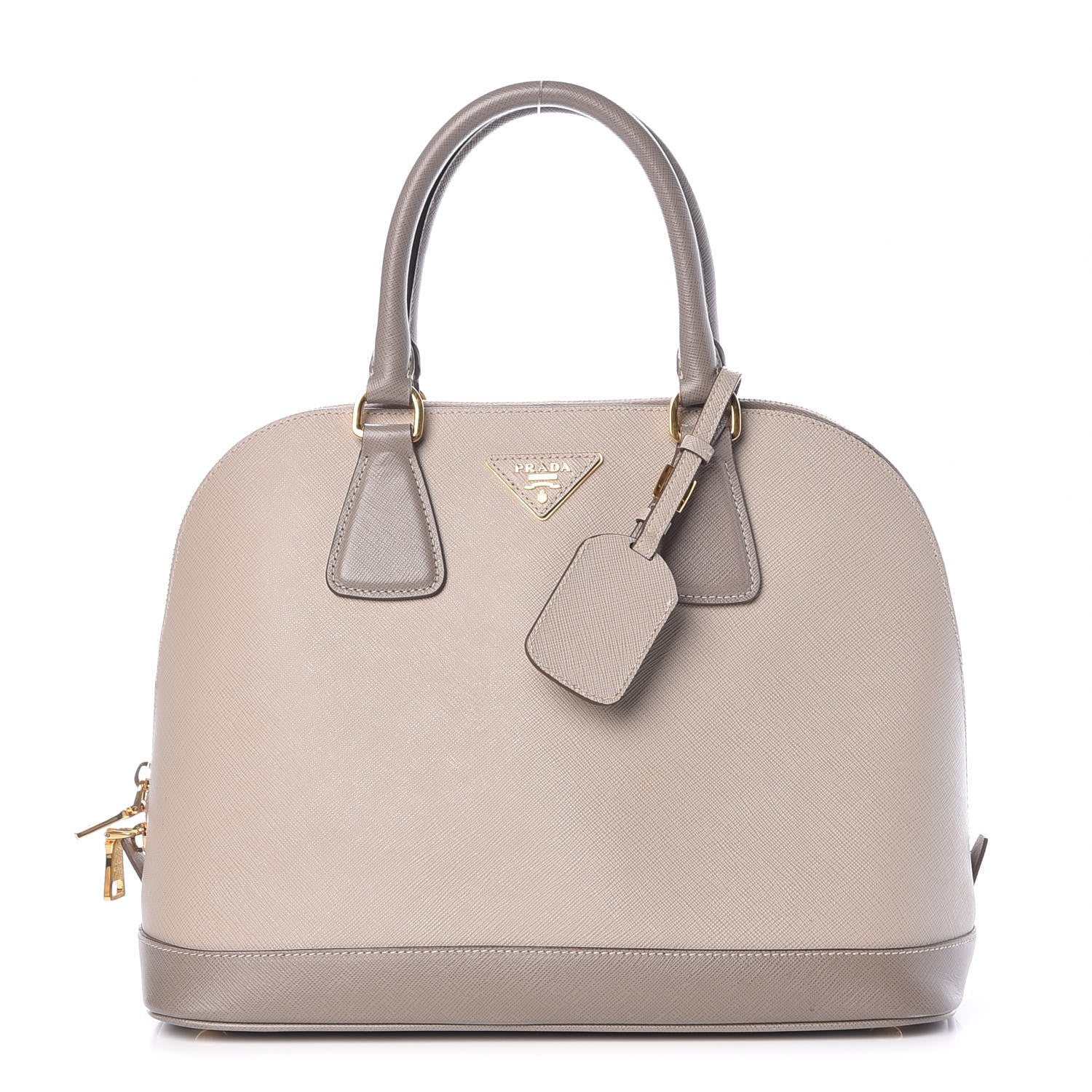 Prada Saffiano Lux Bi-Color Promenade Dome Tote Pomice Argilla 1 of 9