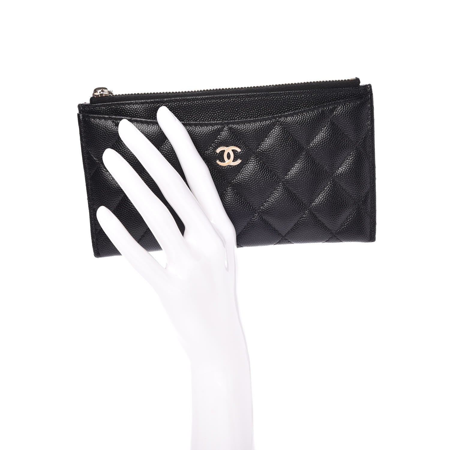 Chanel Caviar Quilted Classic Zip Pouch Black 2 of 8