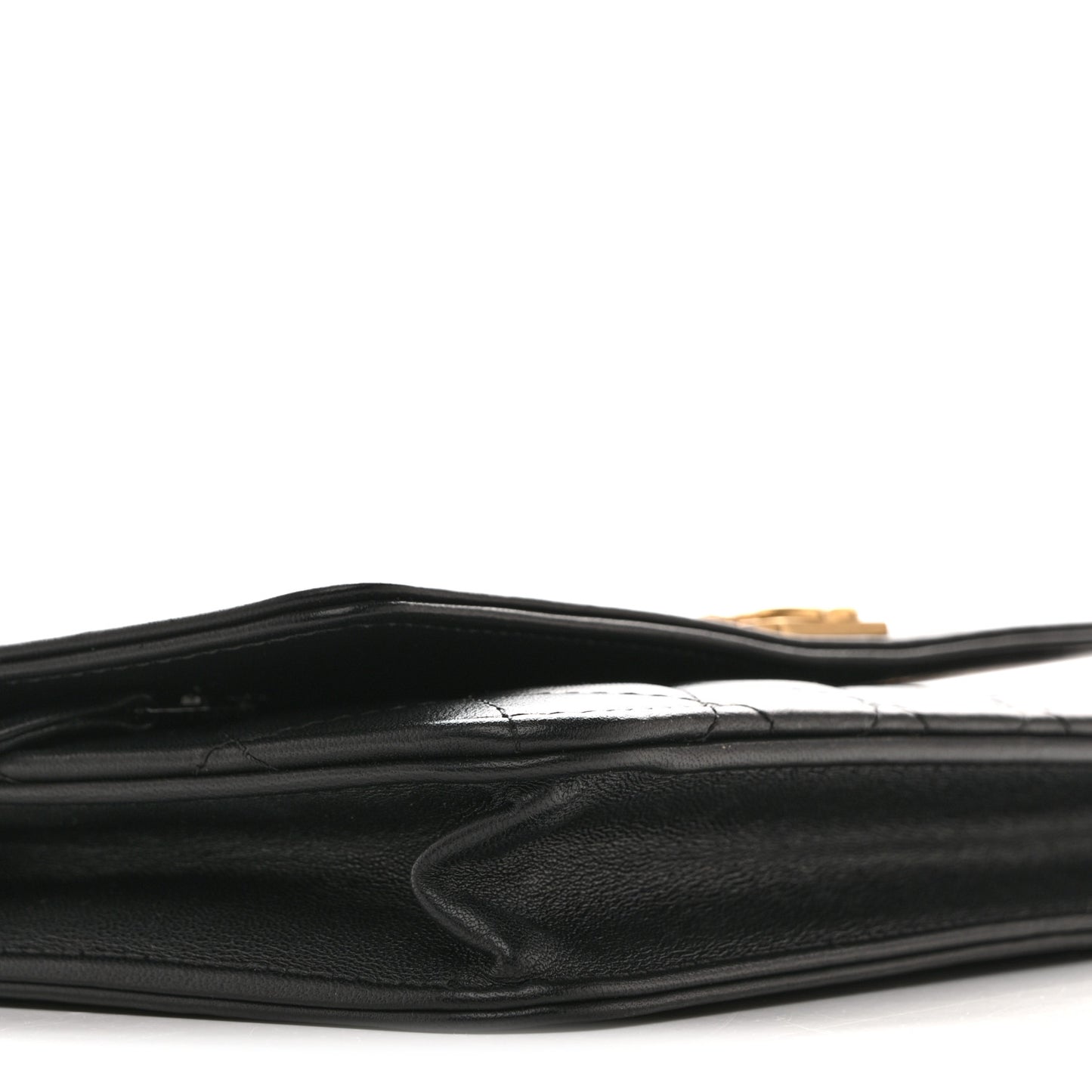 Lambskin Quilted Boy Wallet On Chain WOC Black