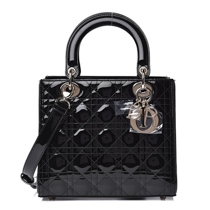 Christian Dior Patent Cannage Medium Lady Dior Black 1 of 9