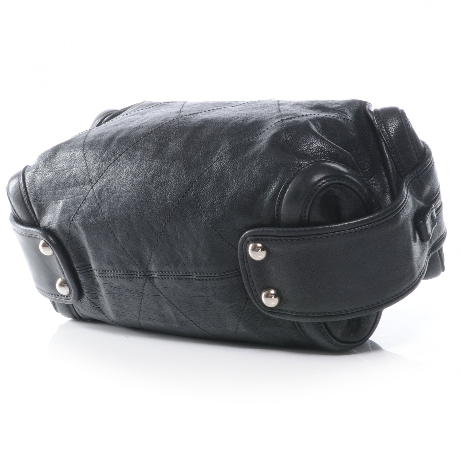 Chanel Calfskin Round Bowling Bag Black 5 of 8