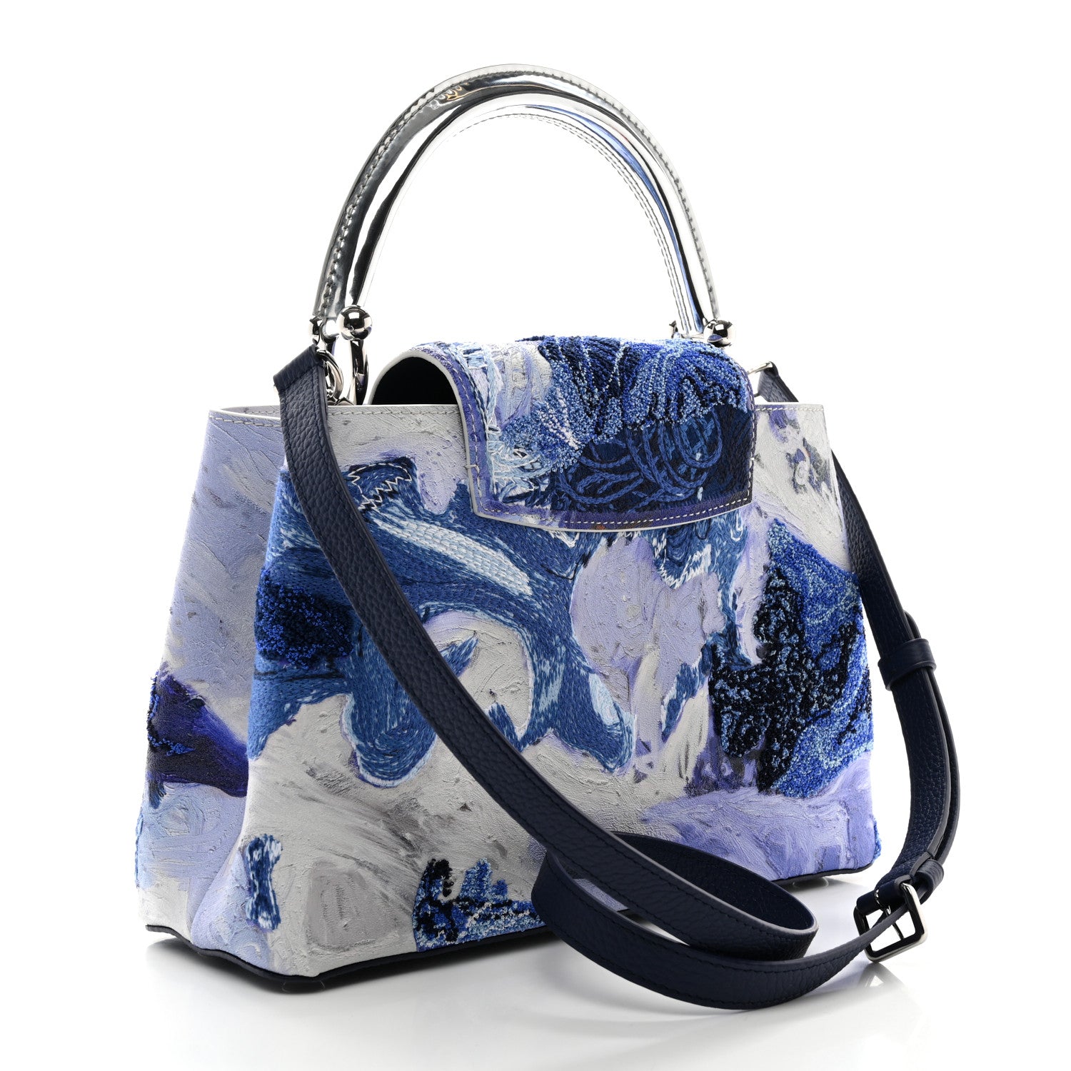 Louis Vuitton Taurillon Donna Huanca Capucines MM Blue 3 of 11