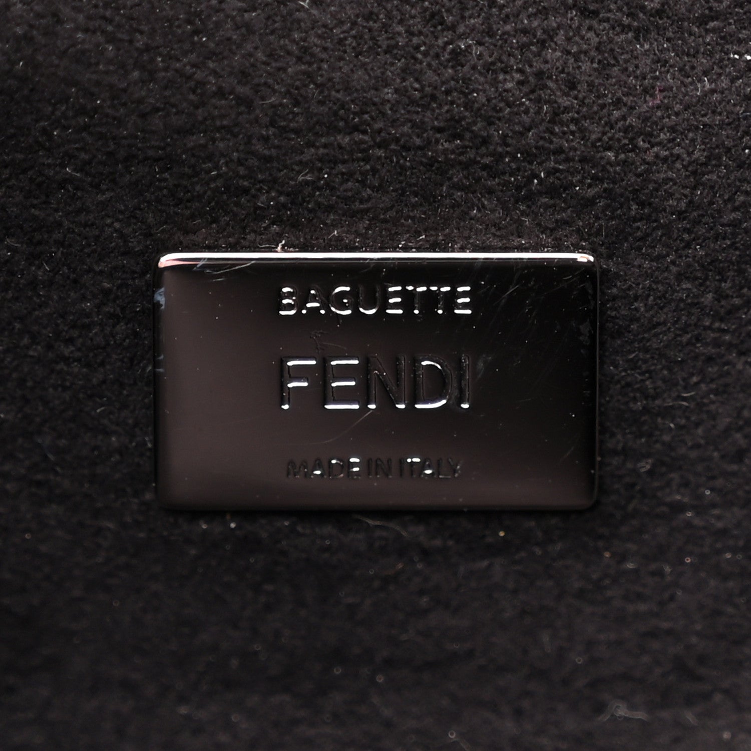 Fendi Lambskin Studded Heart Micro Baguette Black 6 of 12