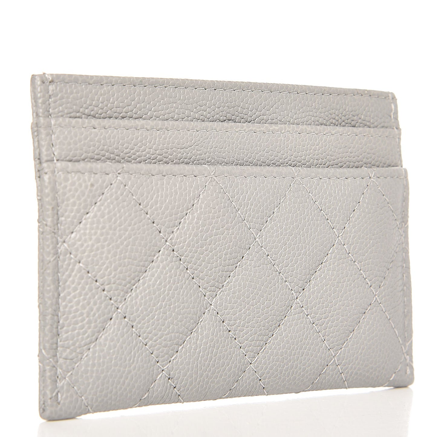 Caviar Quilted Boy Card Holder Grey