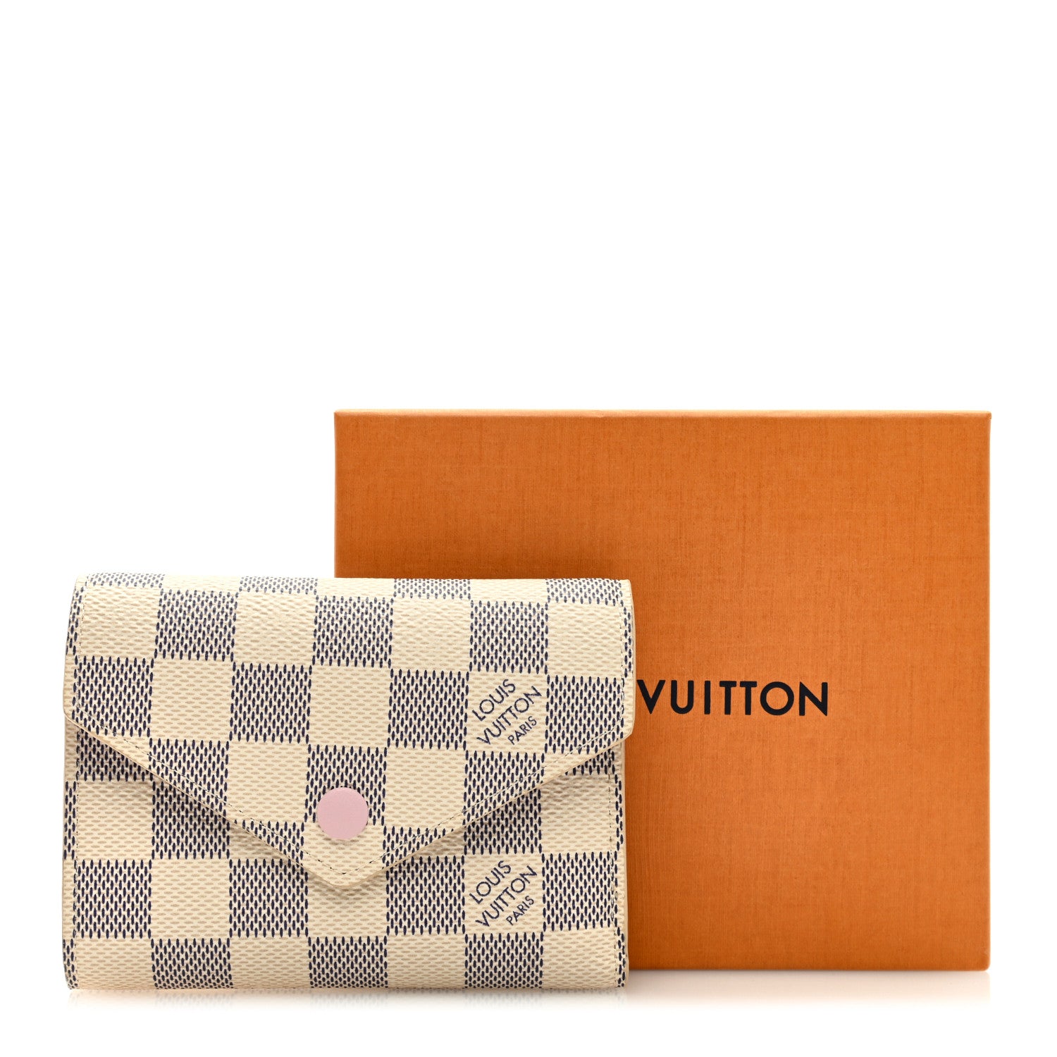 Louis Vuitton Damier Azur Victorine Wallet Rose Ballerine 7 of 7