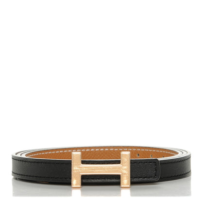 Hermes Swift Epsom 13mm Quizz H Belt 90 Black Gold 1 of 6
