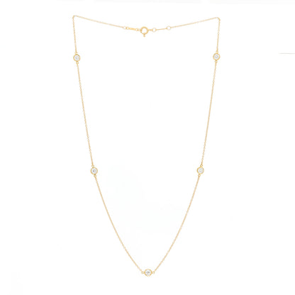 Tiffany 18K Yellow Gold Diamond .70ctw 5 Station Diamonds by the Yard Necklace 2 of 5