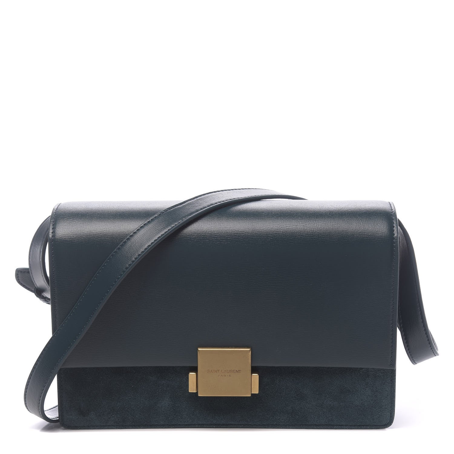 Saint Laurent Smooth Calfskin Suede Medium Bellechasse Dark Green 1 of 10