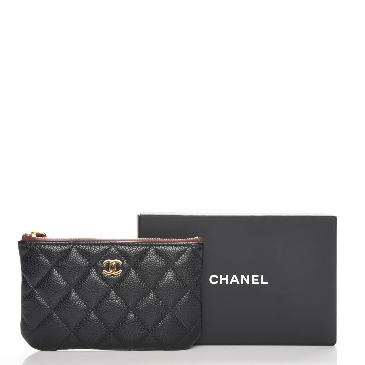 Caviar Quilted Small Cosmetic Case Black
