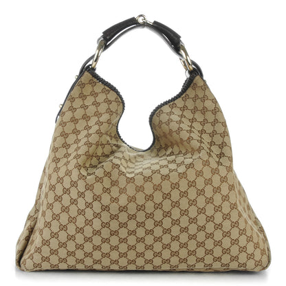 Gucci Monogram Large Horsebit Chain Hobo Dark Brown 1 of 7