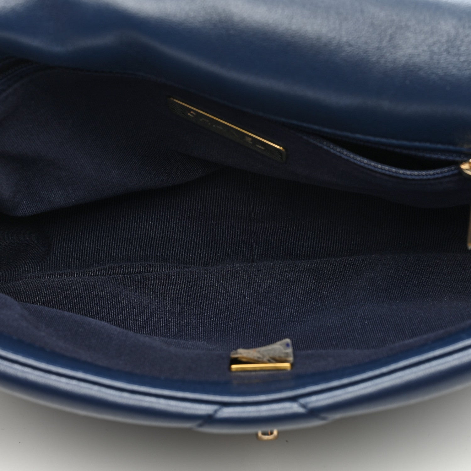 Chanel Lambskin Quilted Medium Chanel 19 Flap Navy Blue 5 of 9