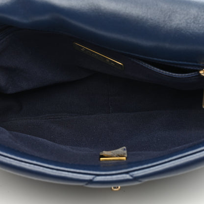 Chanel Lambskin Quilted Medium Chanel 19 Flap Navy Blue 5 of 9