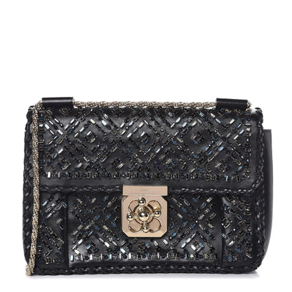 Chloe Calfskin Crystal Embellished Medium Elsie Shoulder Bag Black 1 of 9