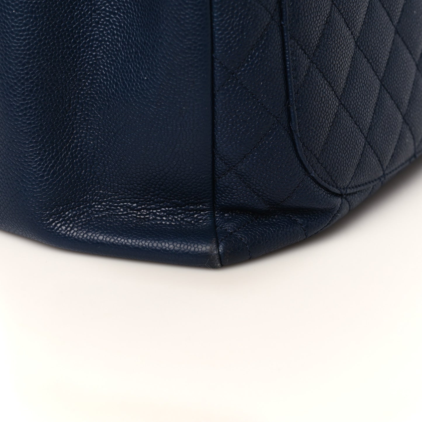 Caviar Quilted Grand Shopping Tote GST Dark Navy Blue
