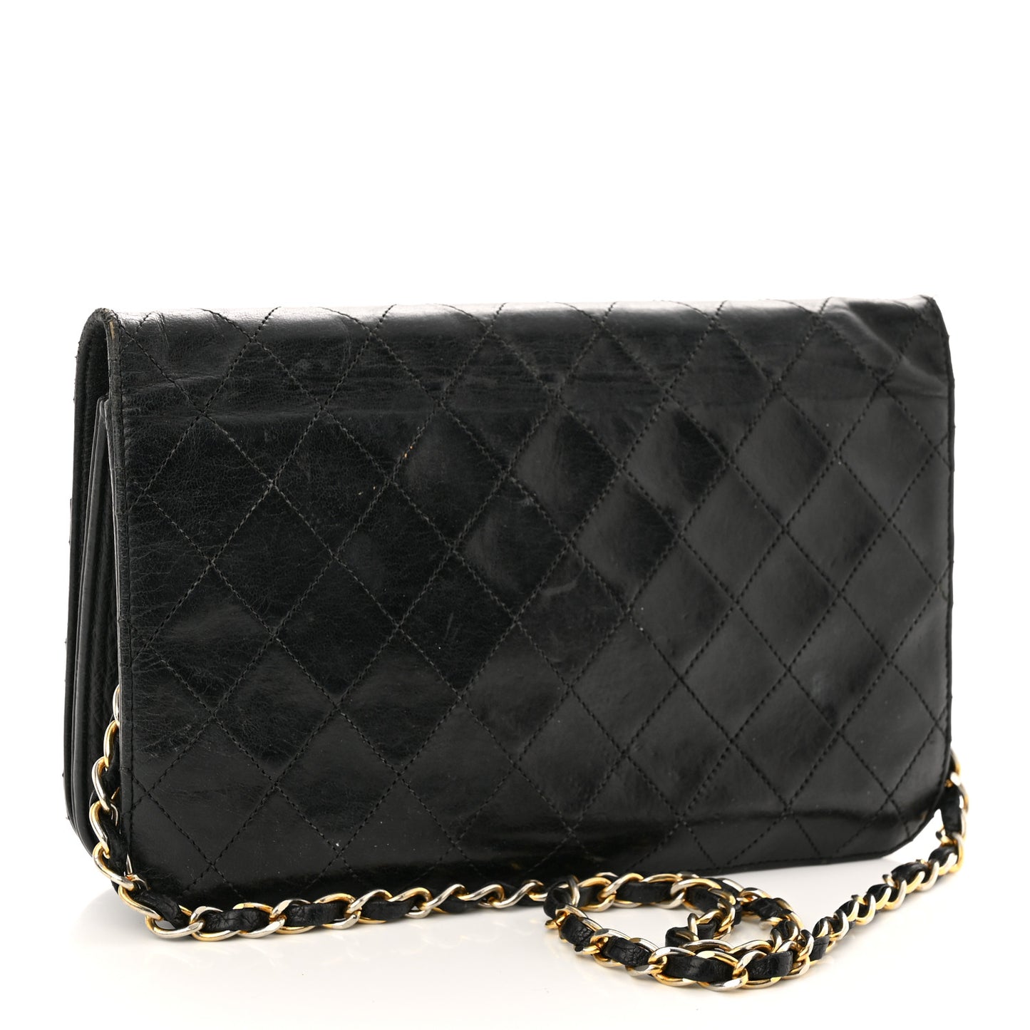Lambskin Quilted Small Single Flap Bag Black