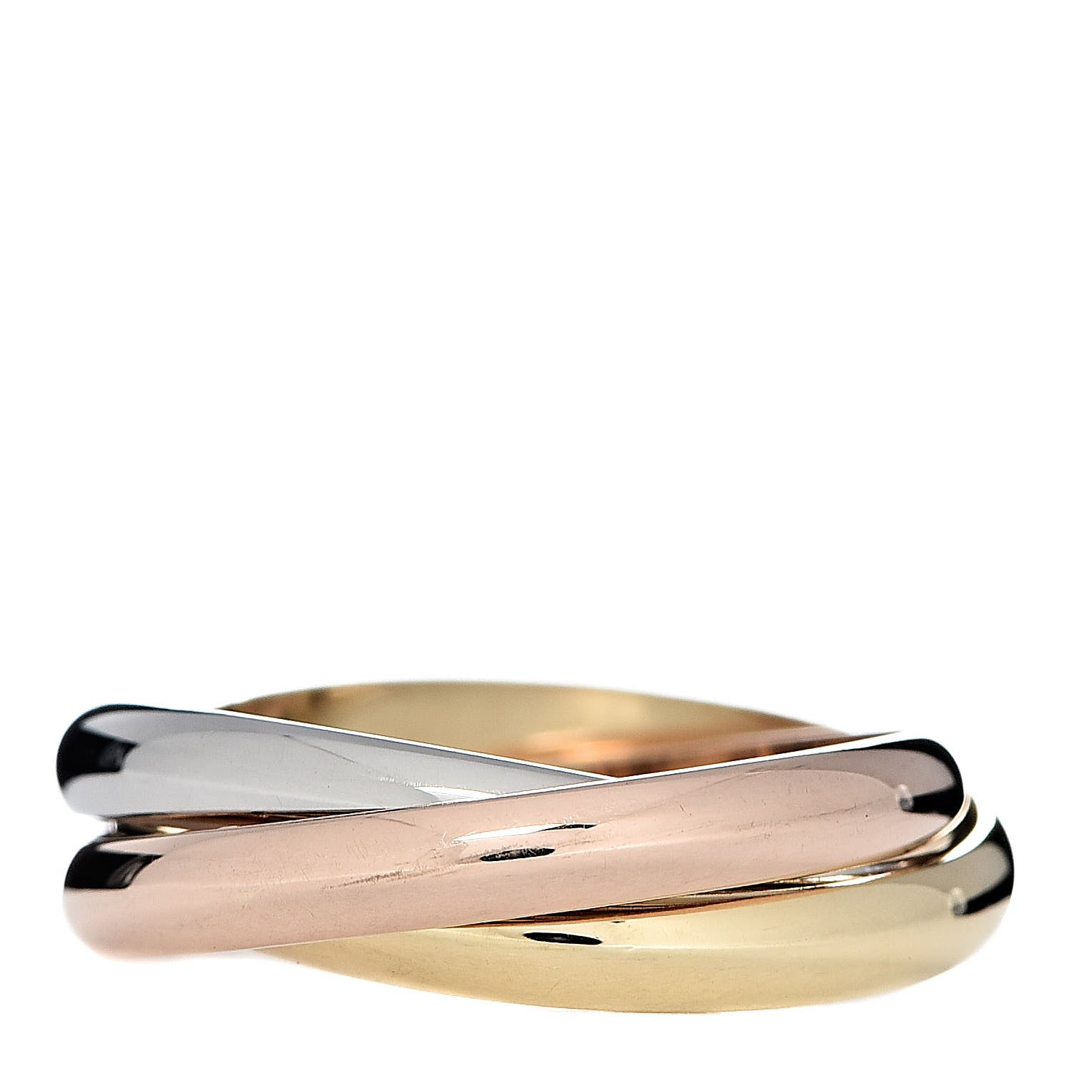 Cartier 18K Pink Yellow White Gold Small Trinity Ring 51 5.75 1 of 6