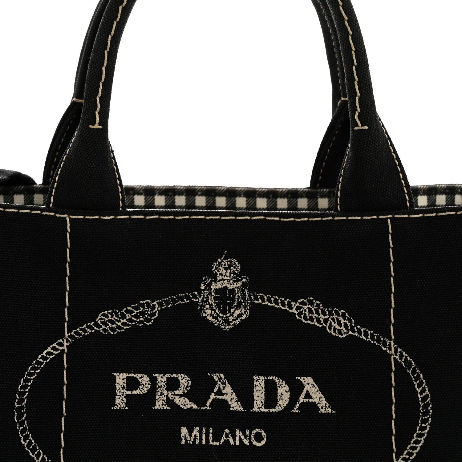 Prada Canapa Small Logo Tote Black Talco 9 of 17