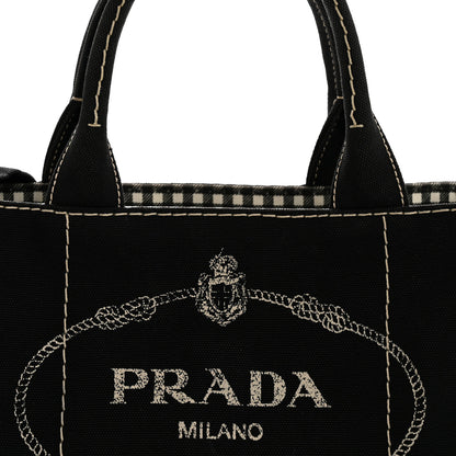 Prada Canapa Small Logo Tote Black Talco 9 of 17