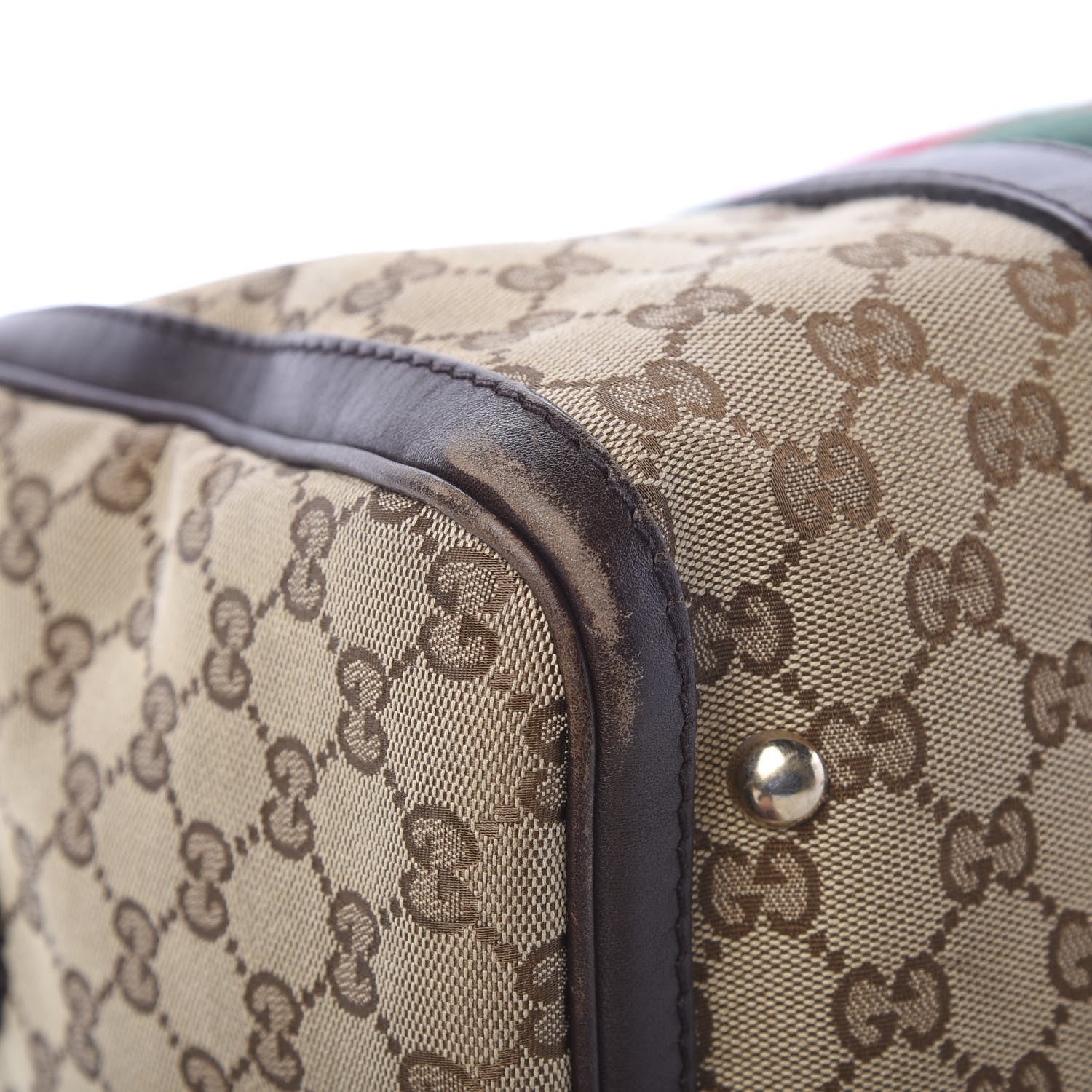 Gucci Monogram Vintage Web Medium Boston Dark Brown 11 of 23
