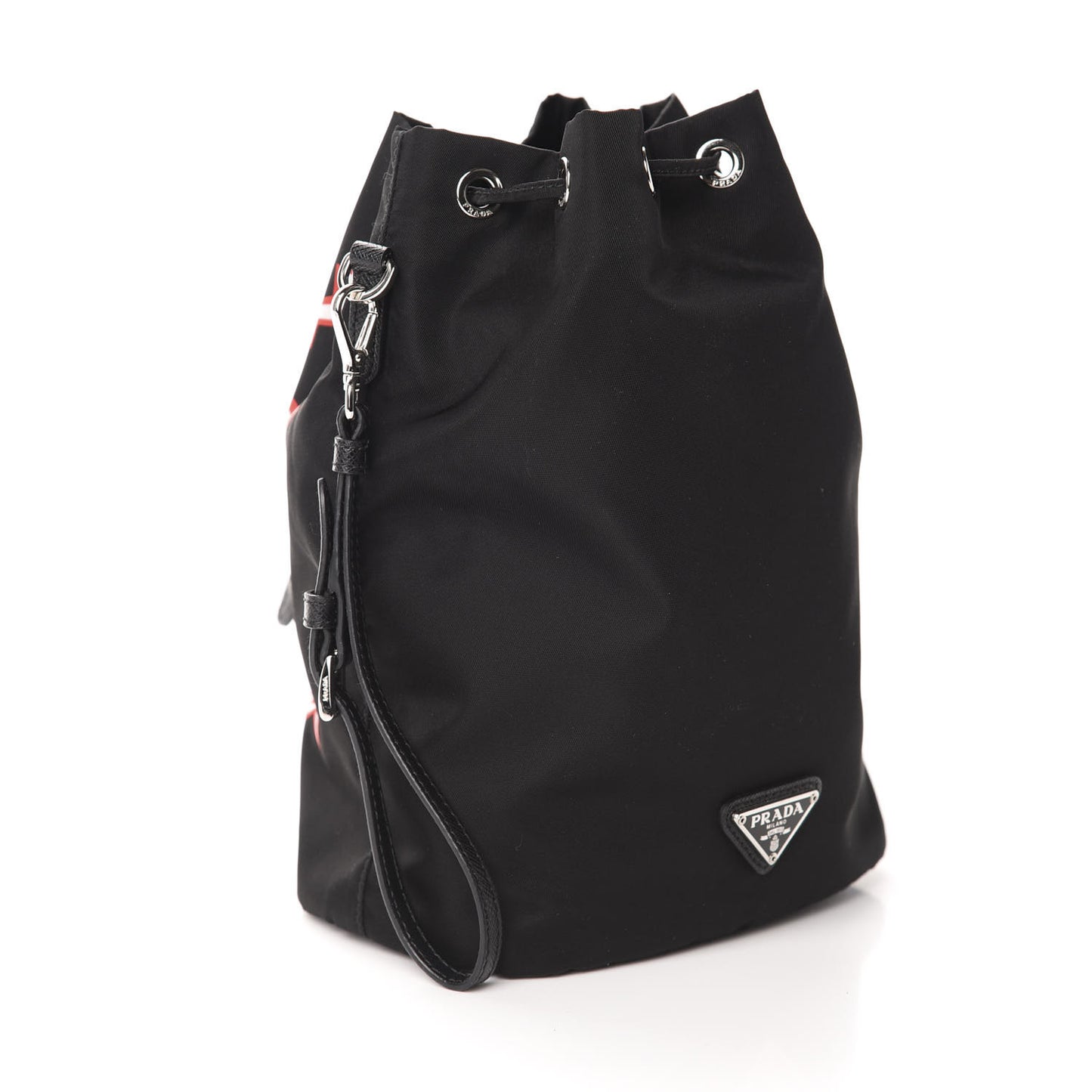 X UNIVERSAL STUDIOS Tessuto Nylon Saffiano Frankenstein Heart Drawstring Wristlet Bucket Bag Fuxia