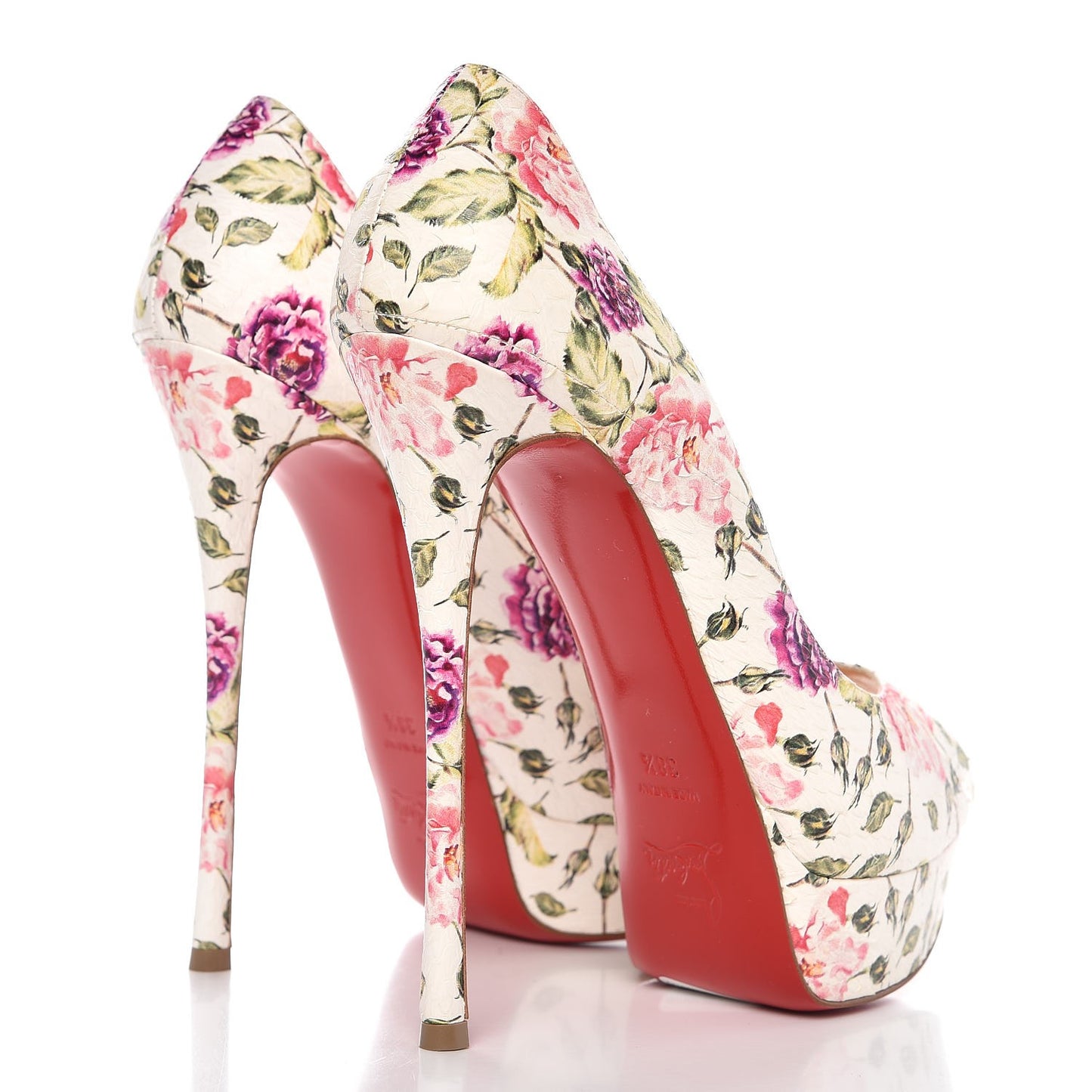 Watersnake Fiori Fetish Peep 150 Pumps 38.5 Latte Pompadour